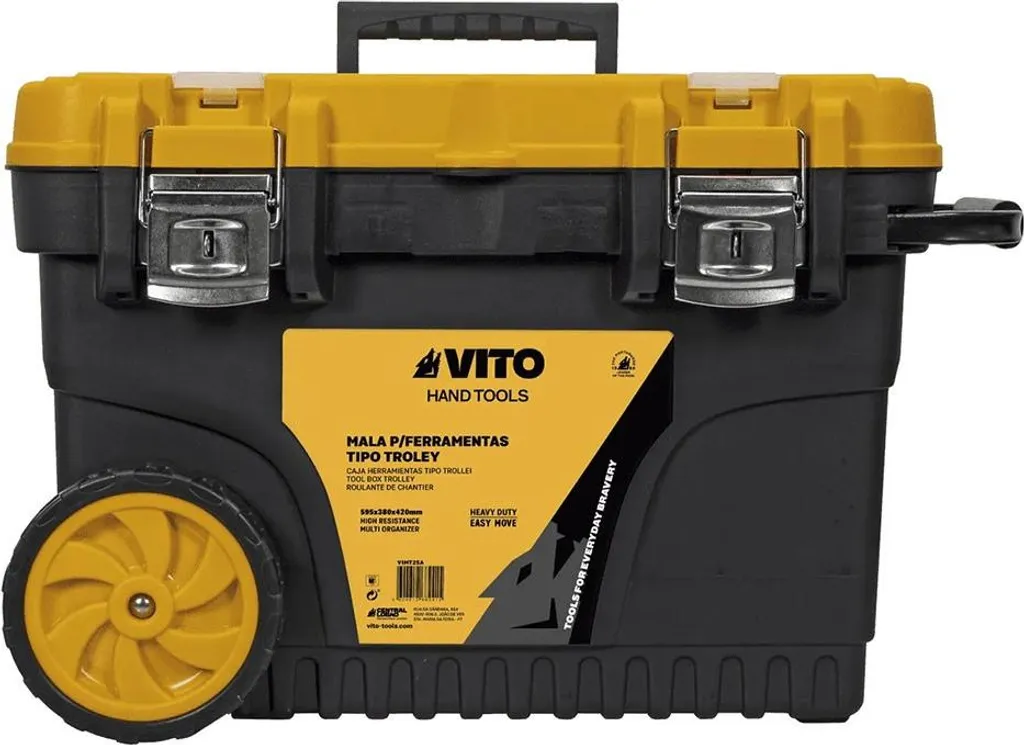 Servante VITO Boite à outils sur roues 595x380x420 mm Coffre de chantier