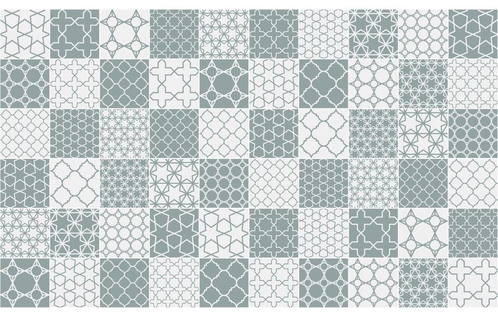 Selbstklebende Wandfliesenaufkleber für Küche und Bad – 60 skandinavische Fliesenaufkleber (Kvasir-Stil) – 60 Aufkleber, 20 x 20 cm