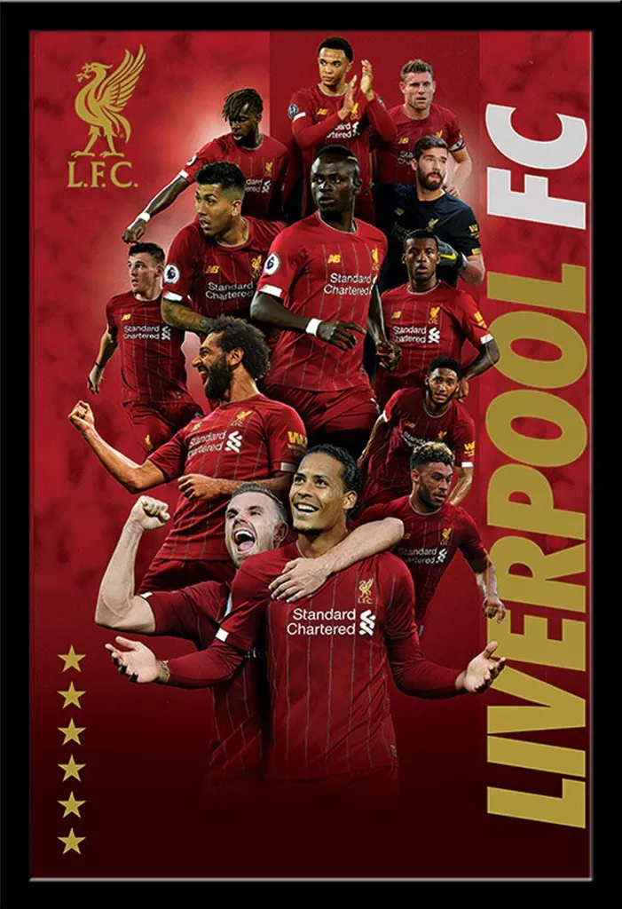 Poster Incorniciato Liverpool FC 2019-20 Shinsuke MDF - Rosso Reds