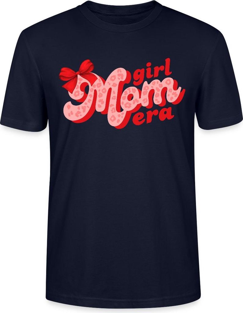 Spreadshirt Girl Mom Era Trendiges Mama Motiv Mit Schleife Uni Bio T-Shirt, M, Navy
