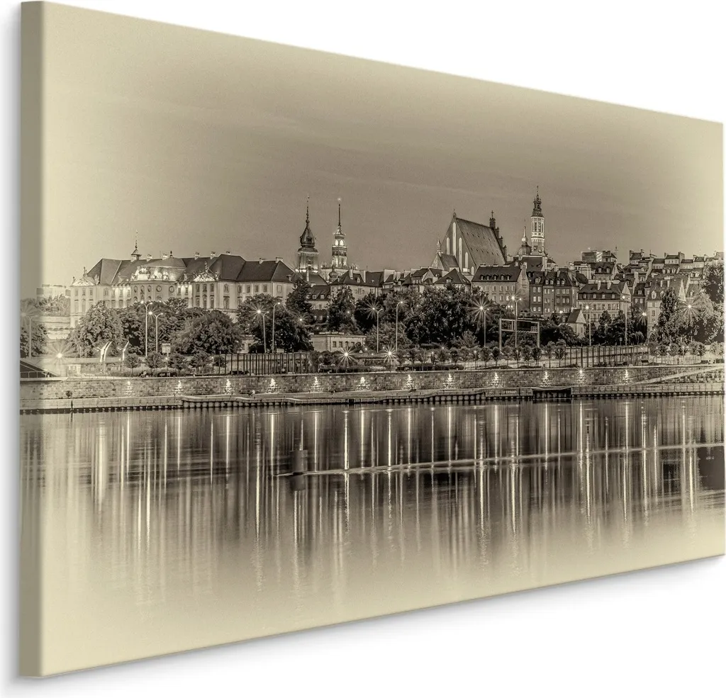 Quadro Moderno Varsavia Vistola 100x70 - Carta da Parati in Tela XXL