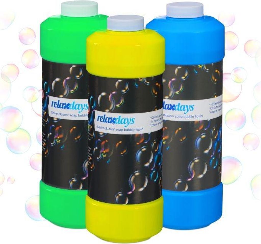 3er Set Seifenblasen Nachfüllflasche 1 l