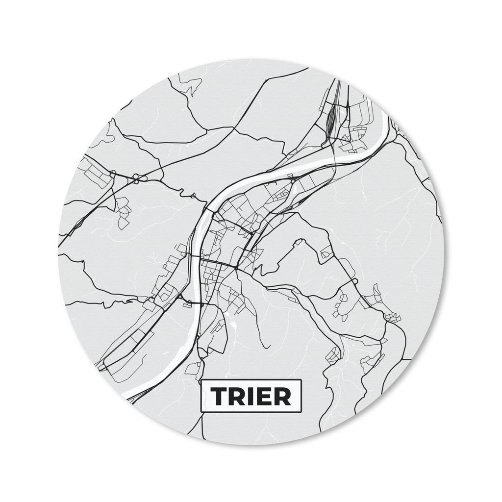 MuchoWow Mauspad Mousepad Karte - Stadtplan - Deutschland - Trier- Karte 50x50 cm - Mousepads - Maus Mat - Pad - Mausunterlage - Vinyl