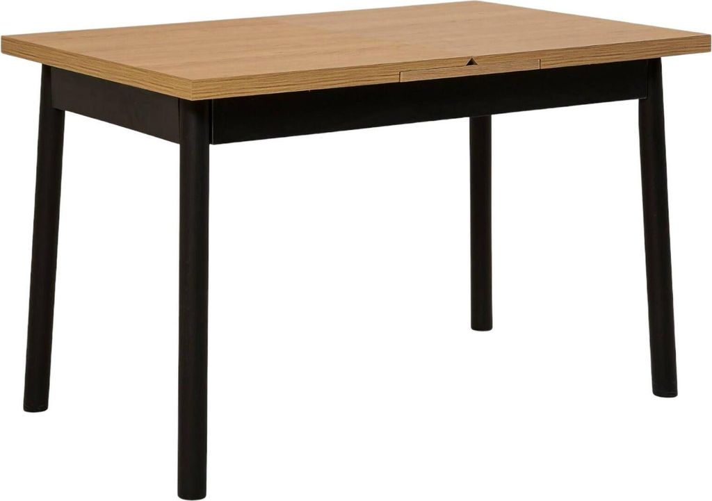 Dmora Ausziehbarer Tisch Rodello 153x75x75h cm Schwarz, erweiterbar auf 8 Plätze