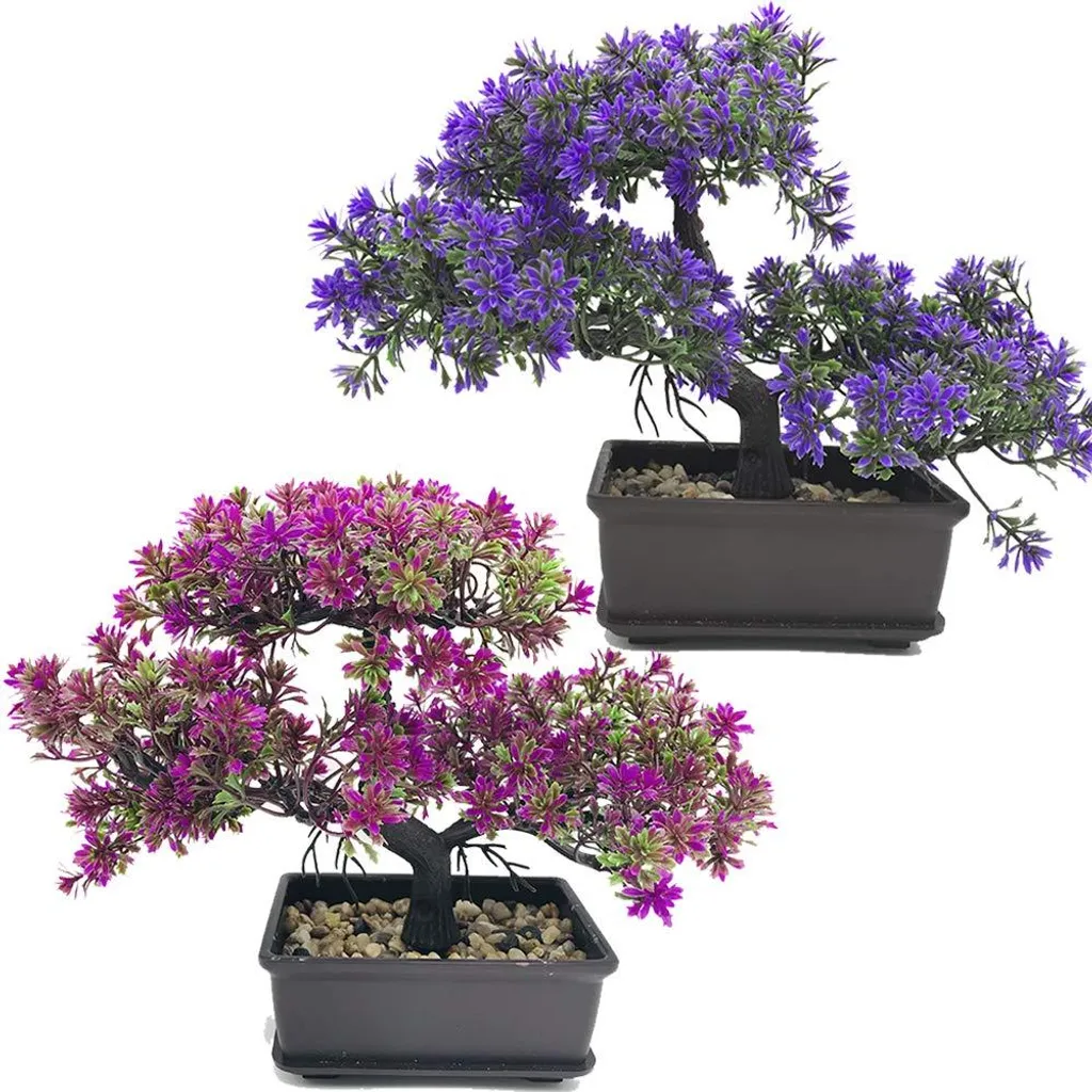 Bonsaï Artificiel sans Entretien, Plante Réaliste Lot de 2 Durable