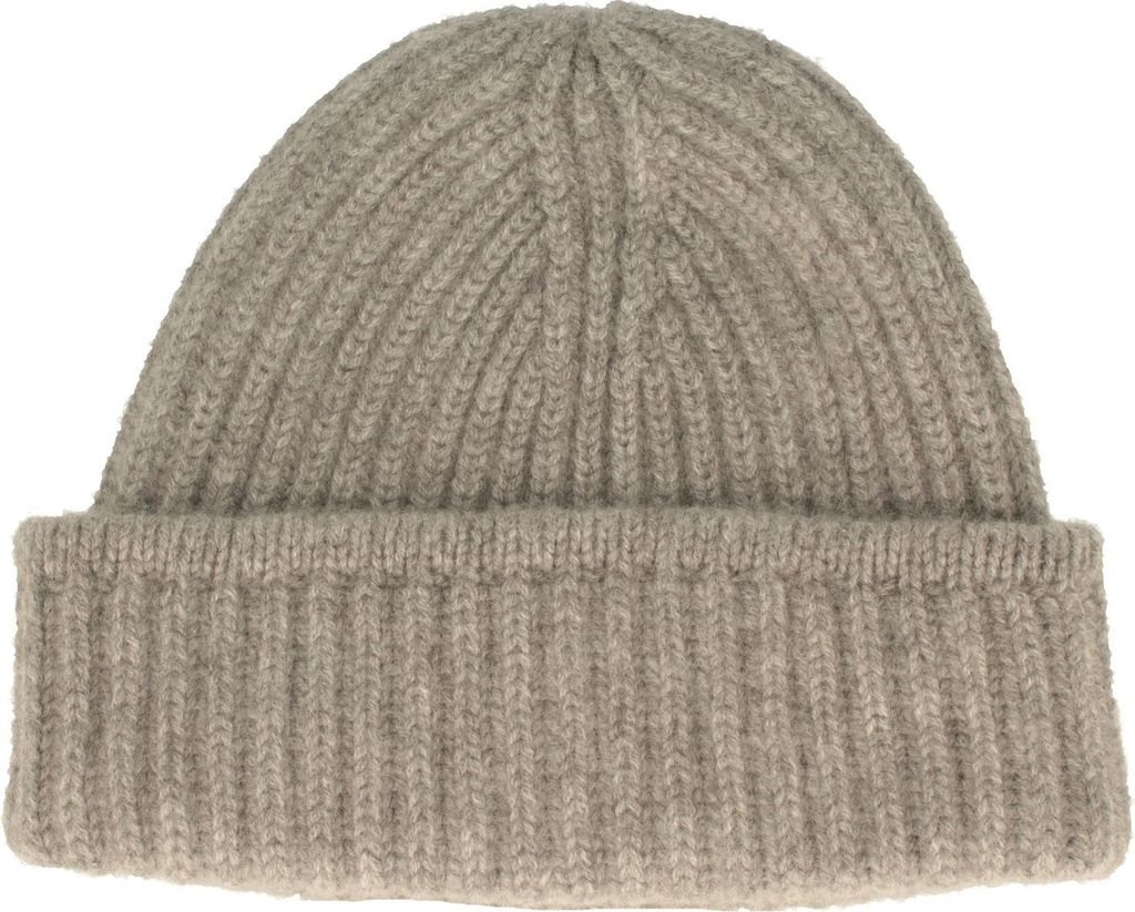 Riviera dicke & warme Umschlag-Strickmütze reines Kaschmir, grau, Gr. Einheitsgröße
