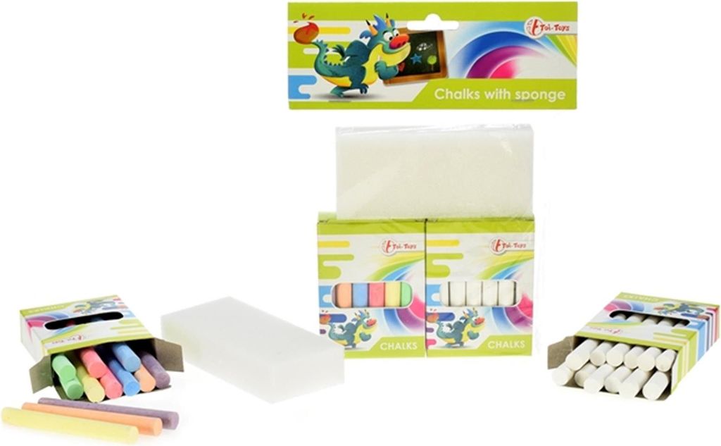 Toi-toys Toi Toys Tafelkreide-Set mit Schwamm