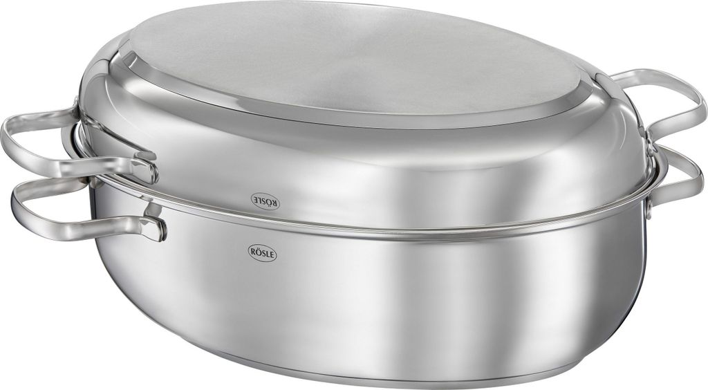 RÖSLE ELEGANCE Bräter oval Edelstahl schwarz Antihaft mit Produktbild 