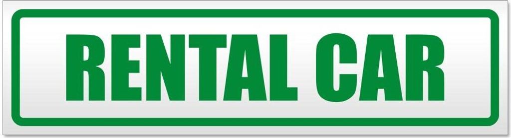 Kiwistar Rental Car Magnetschild Schild magnetisch - 20cm Grün - Magnetfolie für Auto PKW Kfz