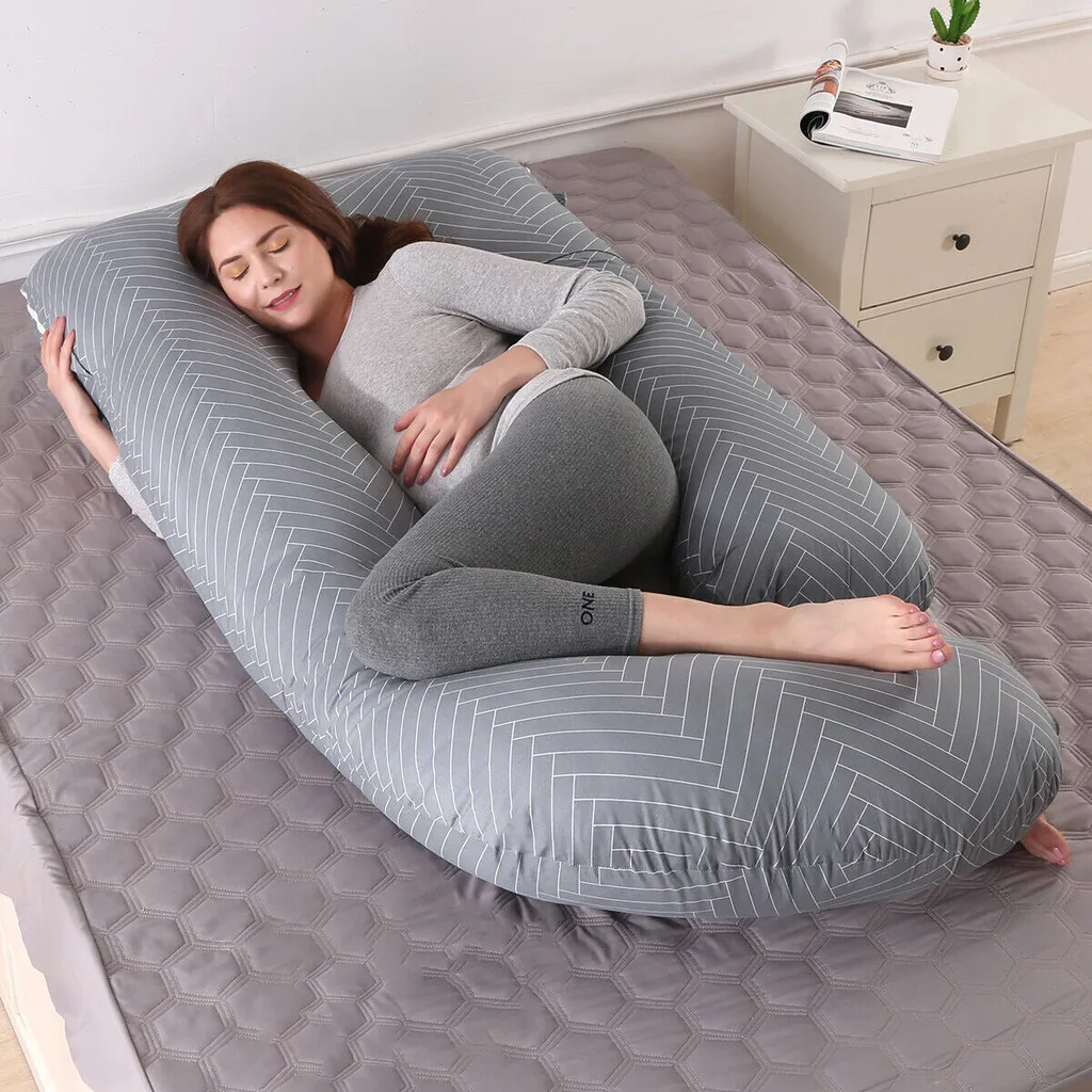 Coussin d'allaitement et de maternité multi-positions coton gris J - 9