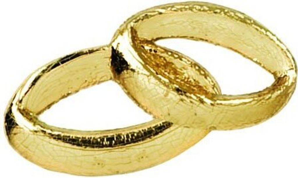 Verzierornament Eheringe in Gold glänzend