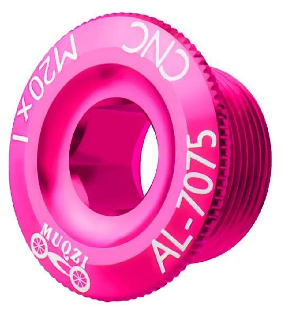Bouchon de manivelle rose M20 en aluminium pour pédalier de VTT