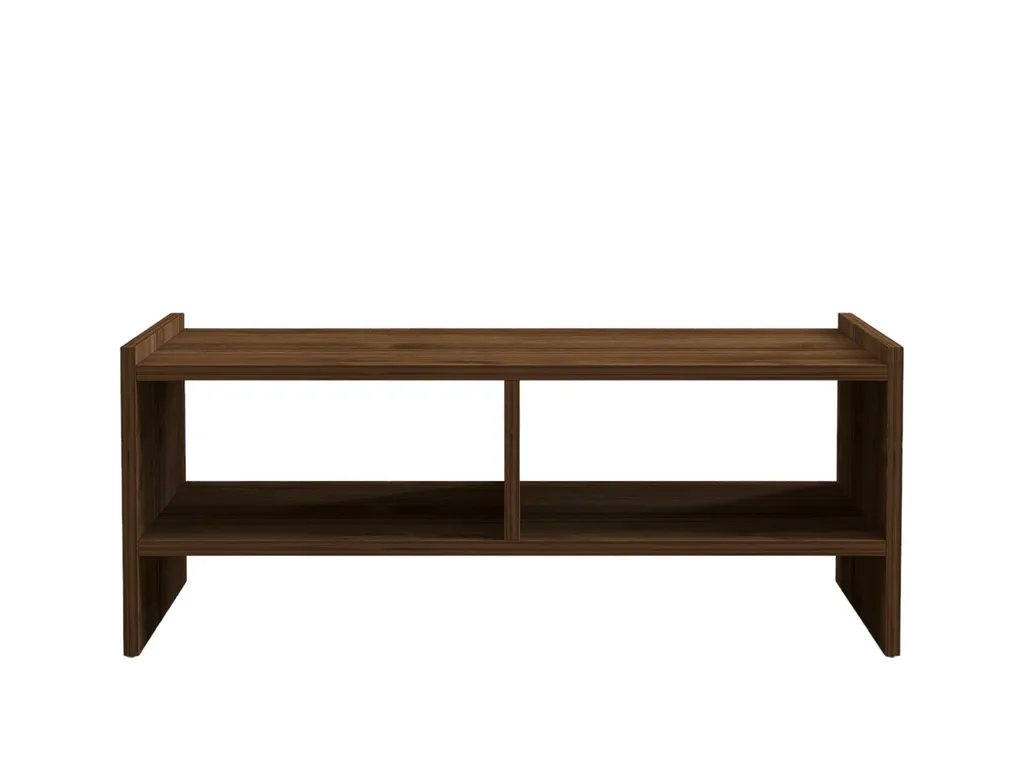 Table Basse Pera en Mélaminé Noyer 90 cm - Finition Durable et Résistante