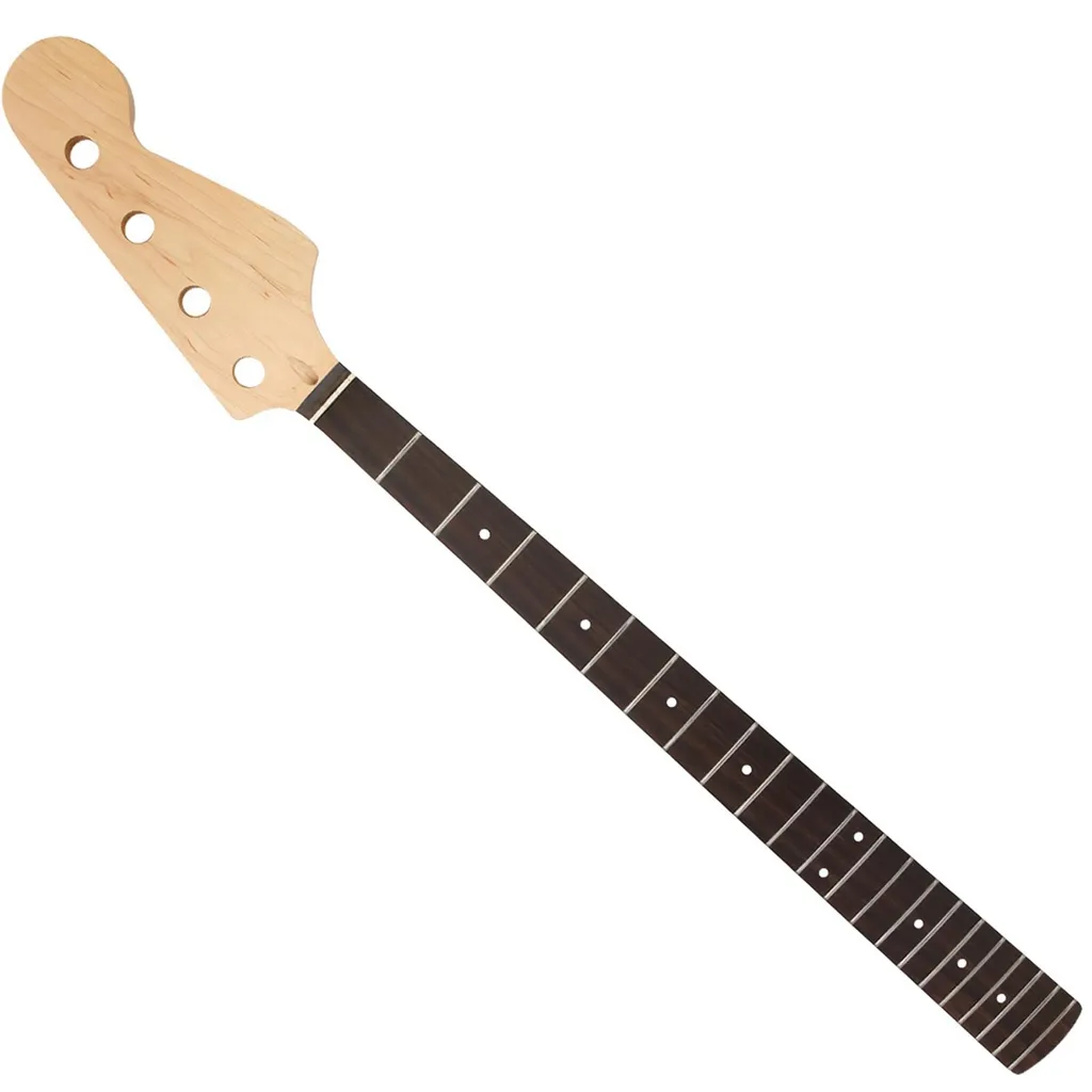 Basse Électrique pour Musicien Touche Palissandre et Érable 21 Frettes Noir