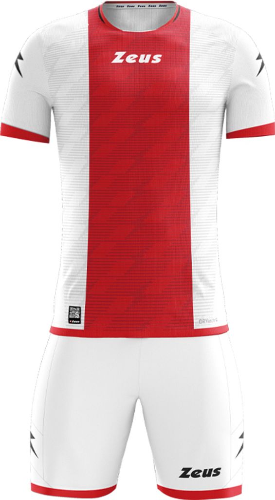 140 2XS/XS|Zeus Icon Teamwear Set Trikot mit Shorts weiß