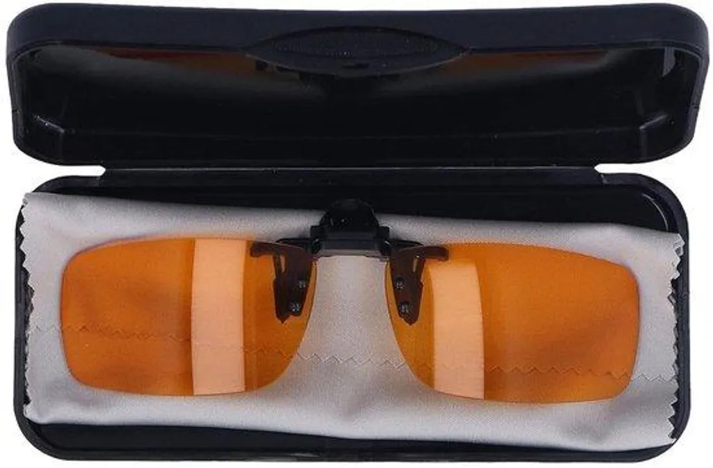 Clip anti fatigue oculaire pour porteurs de lunettes verres orange 180°