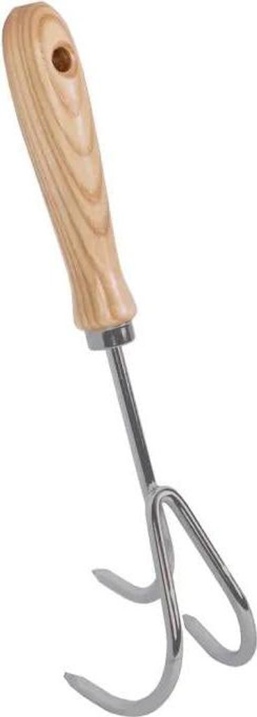 Gartenhacke – Blumenhacke – Handjäter 3 Zähne – Verzinkter Stahl – Eschenholzgriff – Handschaber für Töpfe & Kübel