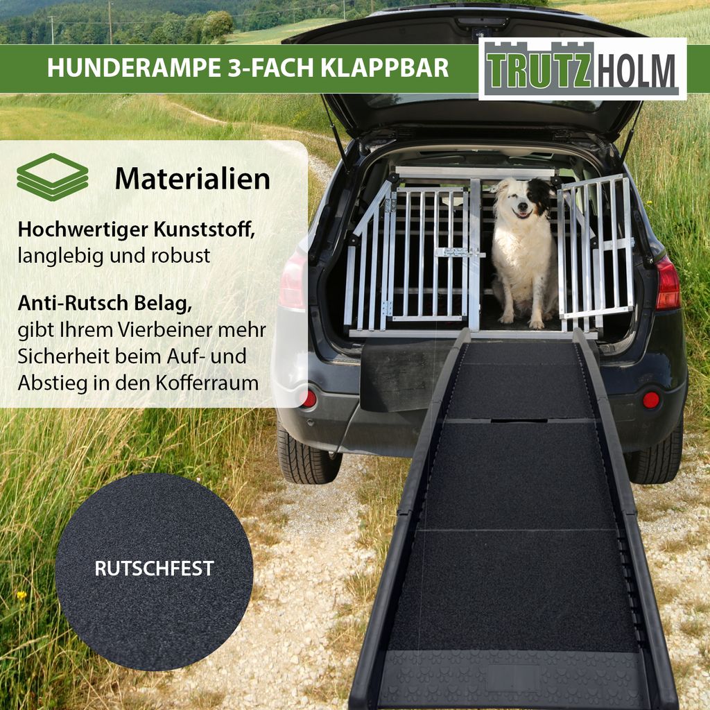 Produktbild von Hunderampe Stairway Rutschfest Aus Edelstahl/Kunststoff Ca. 161 X 42 Cm