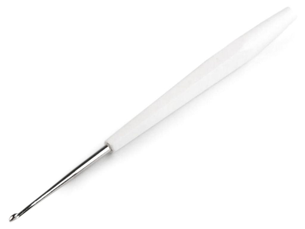 1 Häkelnadel aus Aluminium mit ergonomischem Kunststoffgriff Nr. 6