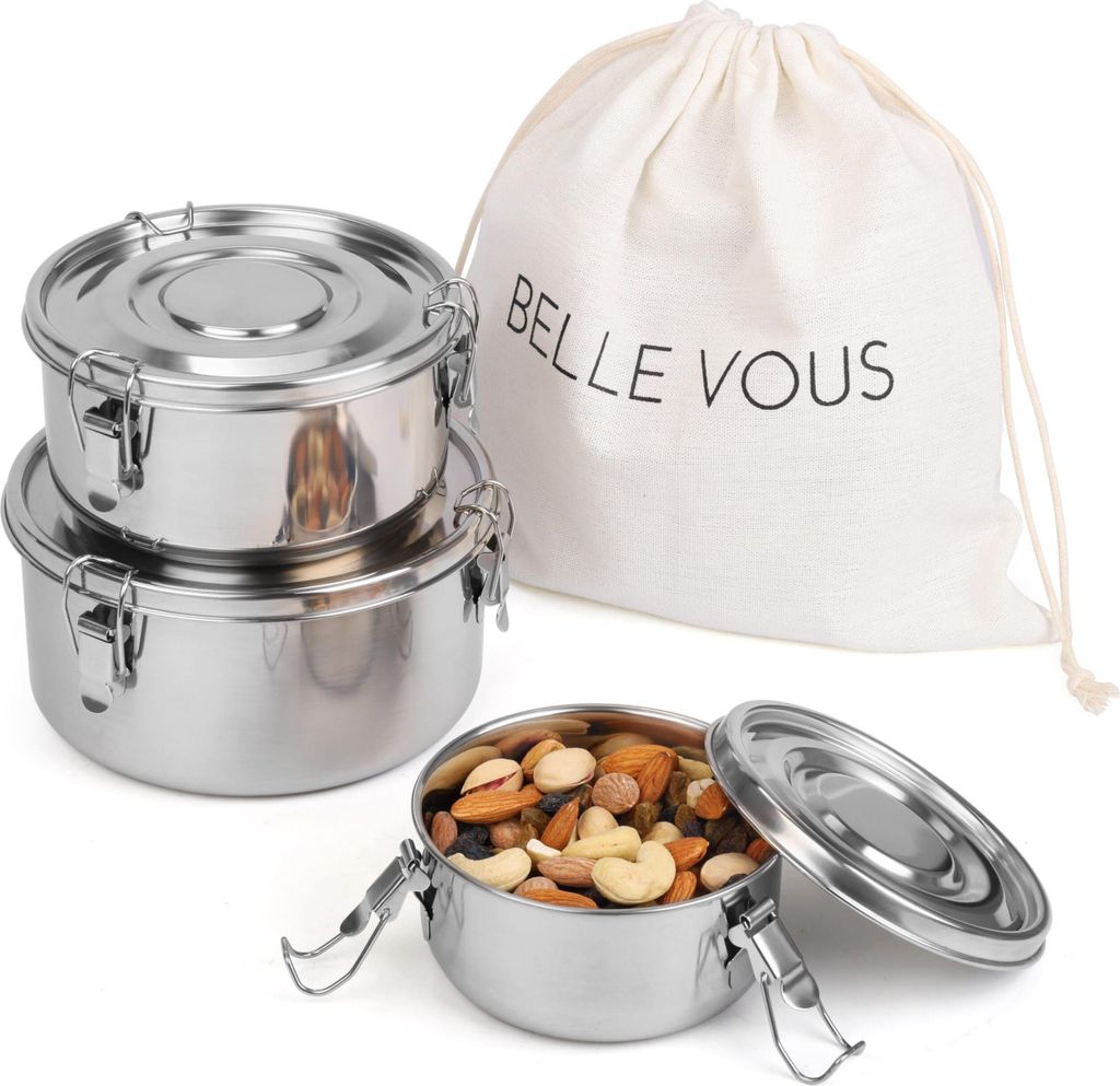 Belle Vous 3-pak lunch box ze stali nierdzewnej - zestaw Zdjęcie produktu 
