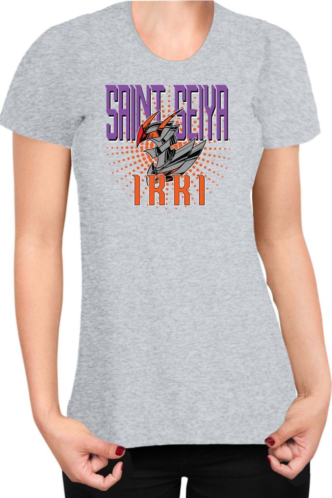 Damen T-Shirt Japan Anime Manga Saint Anime Seiya Ikki Ikki, Lady XL / Grau