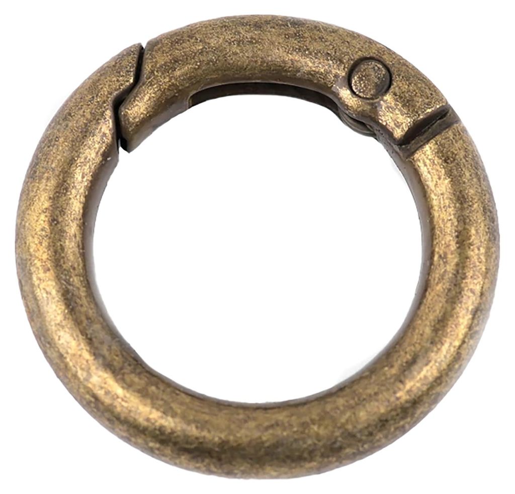 1 Ring Karabiner Rund | 34mm x 6mm altmessing