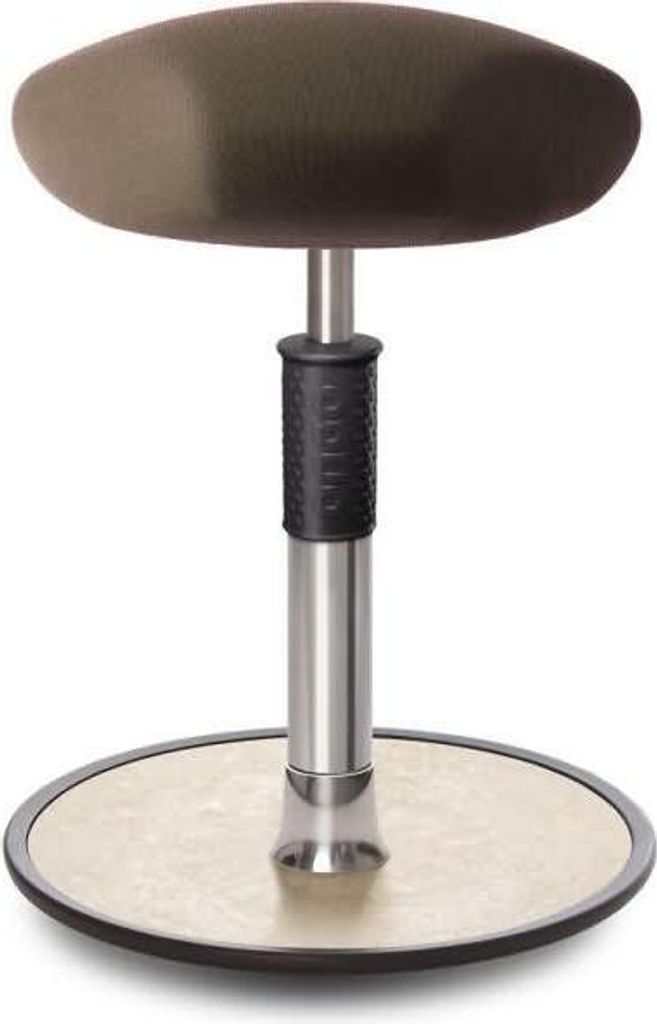 Sitz- Stehhocker Free Regular Triangel Gestrick Braun chrom /cremeweiß.