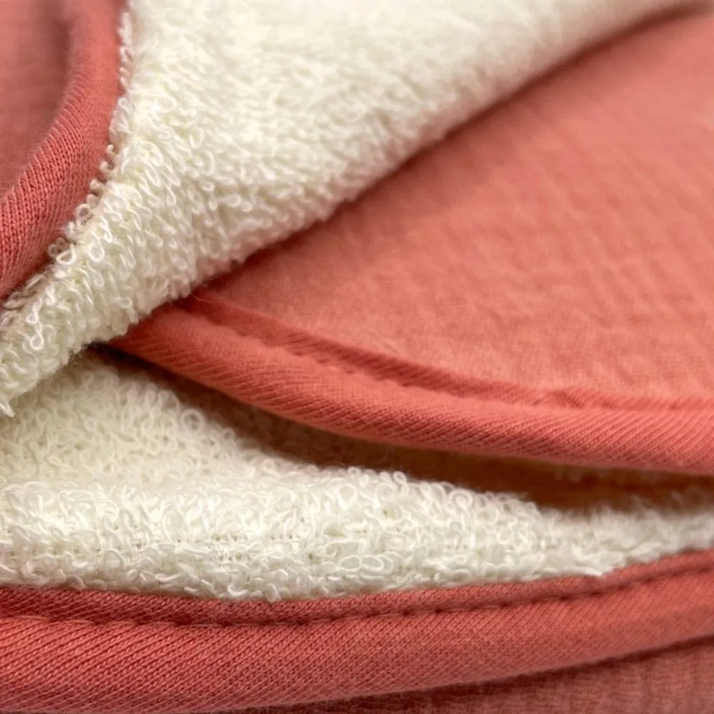Serviette de bain bébé en coton rose - Set absorbant Smikkels 2 pièces