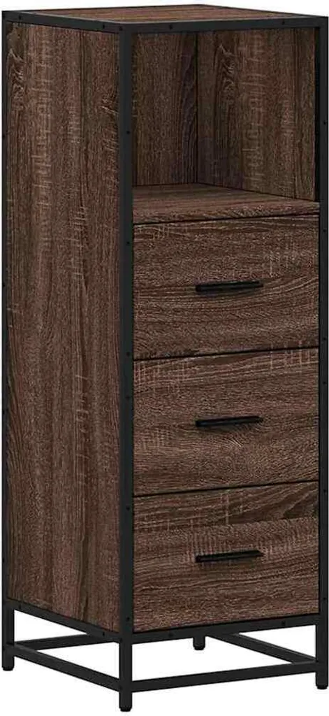 SYFAX Armadietto Bagno Rovere Marrone 35x37,5x100cm Legno Multistrato