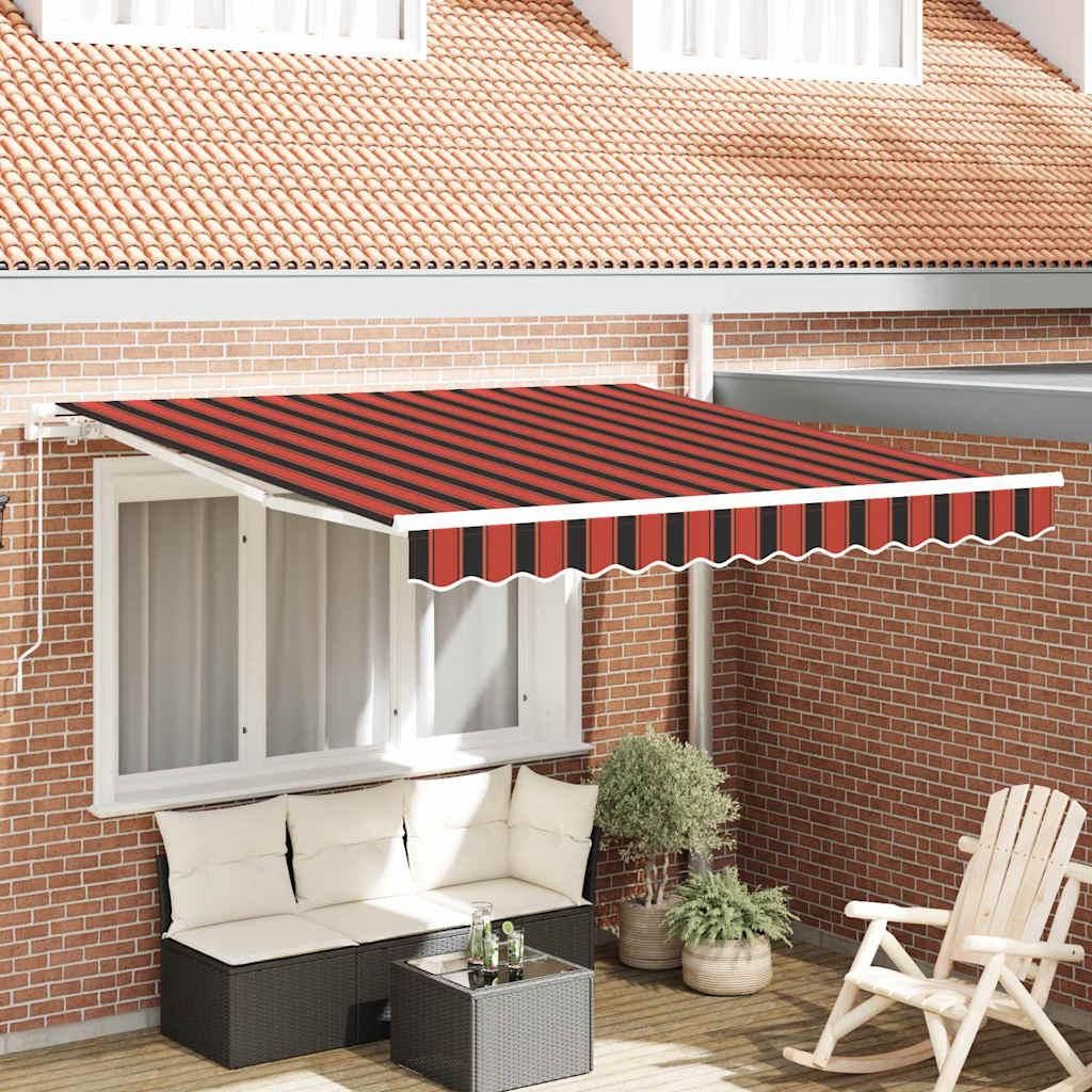 Möbel Einziehbare Markise Orange und Braun 350 x 250 cm Stoff - Pavillons & Partyzelte 3081631