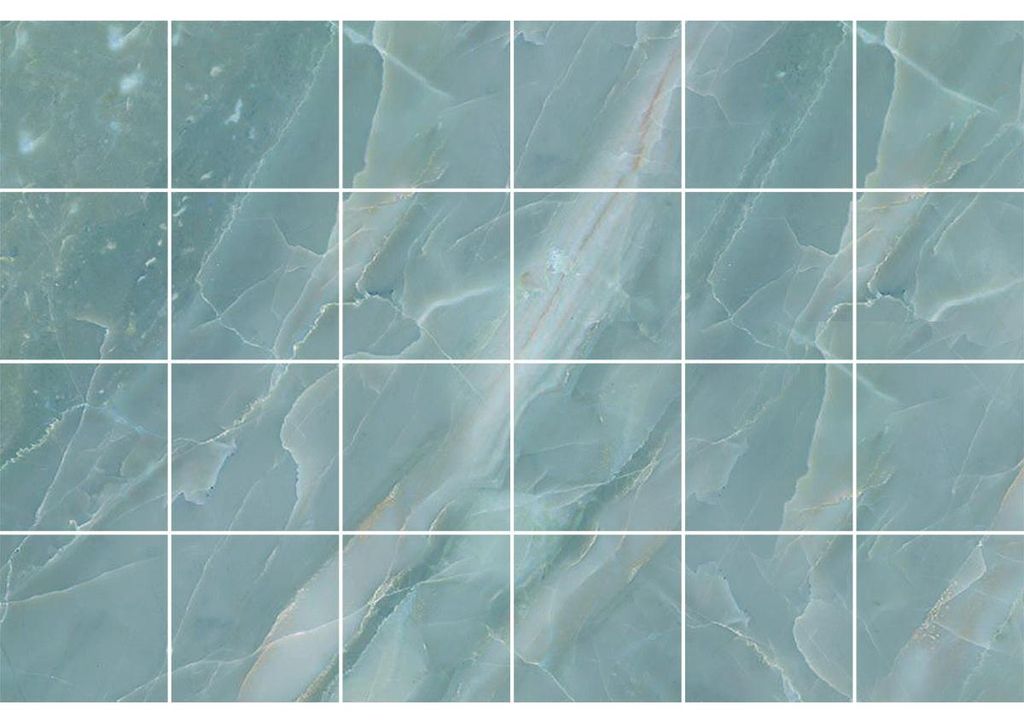 Selbstklebende Wandfliesenaufkleber für Küche und Bad – 24 blaue Marmorfliesenaufkleber von Thela – 24 Aufkleber, 10 x 10 cm
