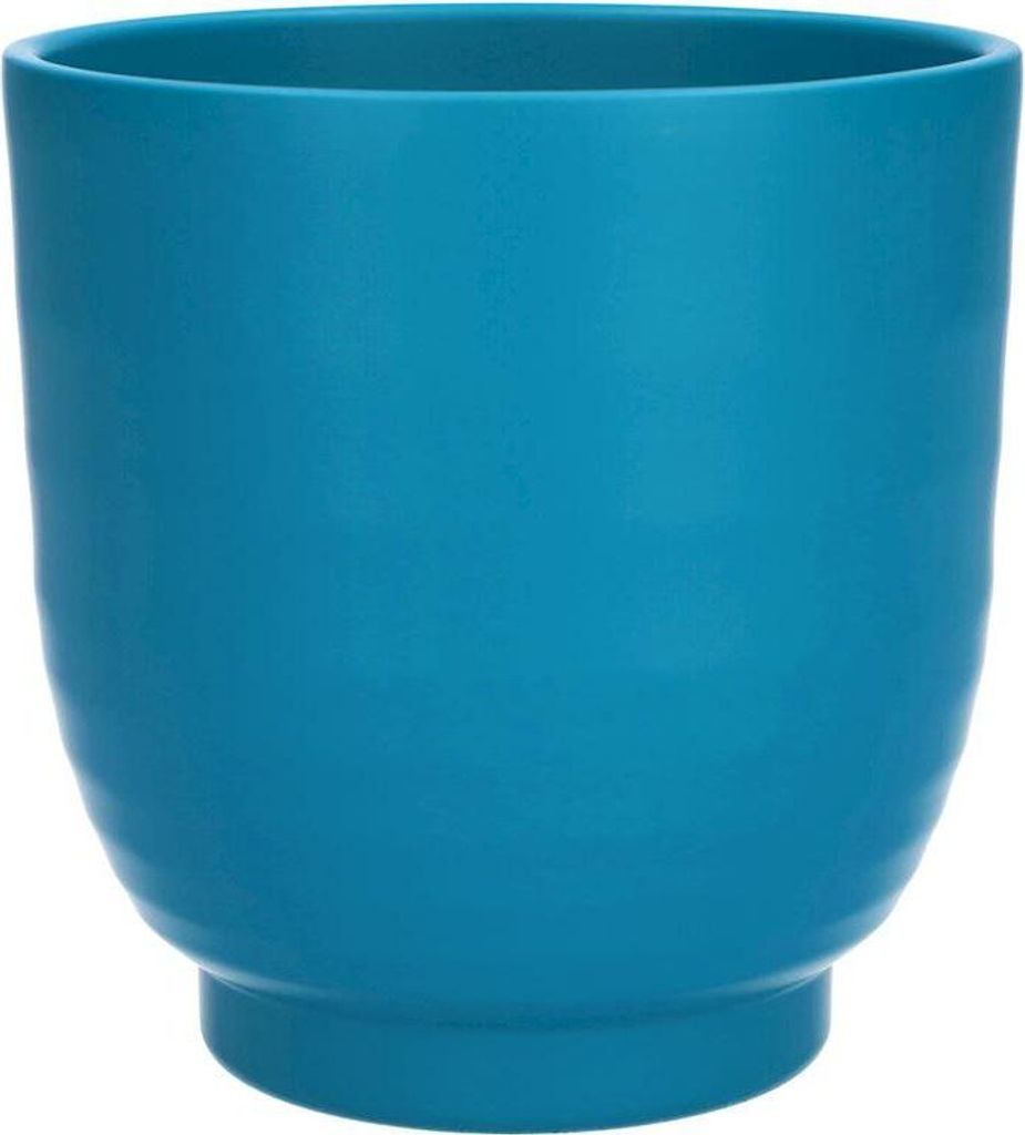 INNA-Glas Pflanzentopf DARWONU, Keramik, türkis-matt, 14cm, Ø13,5cm - Keramik Blumentopf