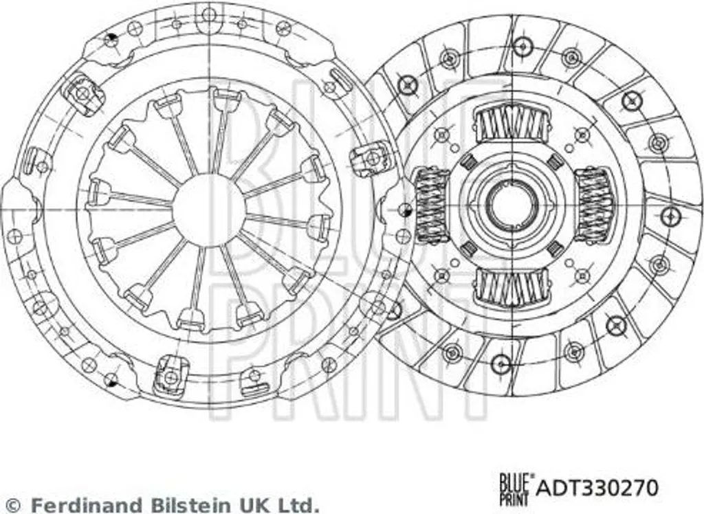 Supprimer le patinage d'embrayage Toyota Auris avec Blue Print ADT330270