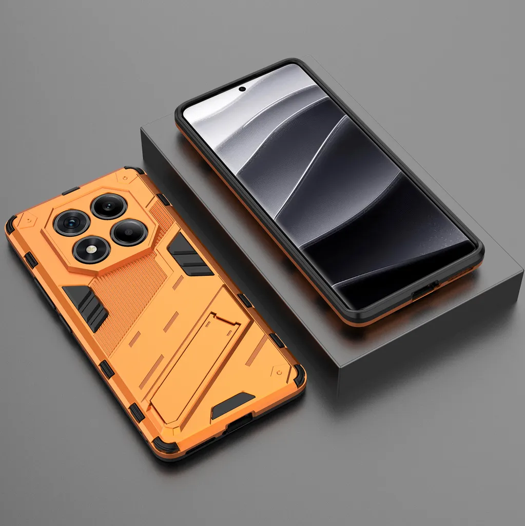 Custodia Ibrida Bianca per Redmi Note 14 Pro 4G - Funzione Stand e PC+TPU - 7