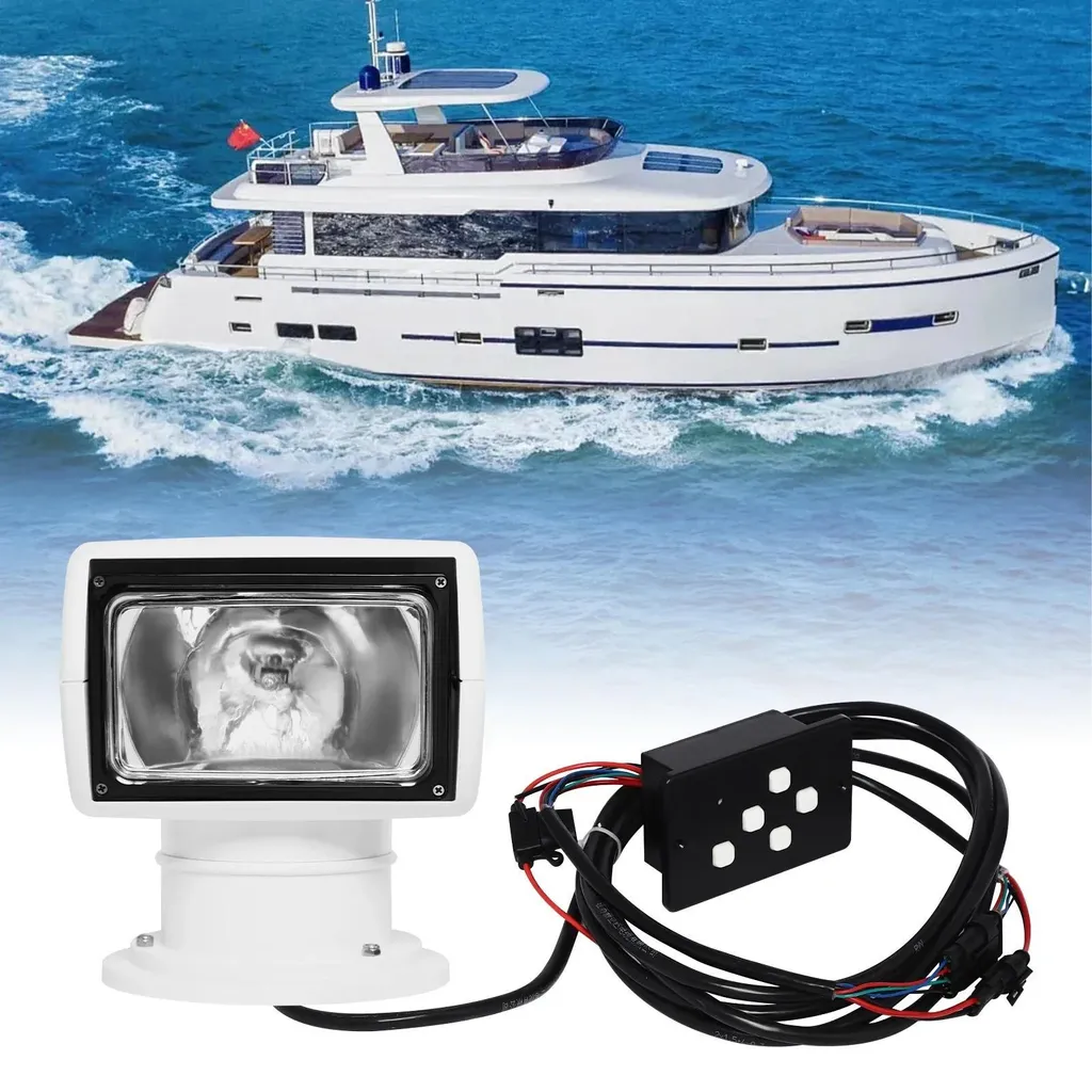 Projecteur maritime halogène 100W 12V 2500 lm blanc pour bateau et pont