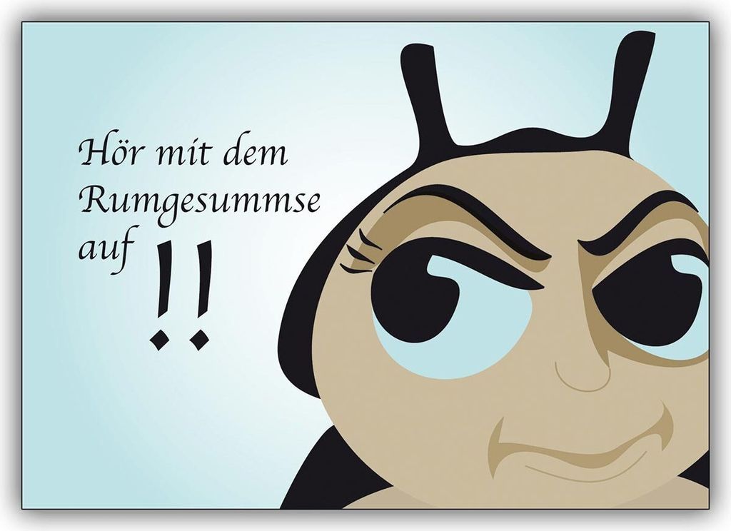 5er Set Comic Klappkarten mit Käfer Cool: Schluß mit dem Rumgesummse