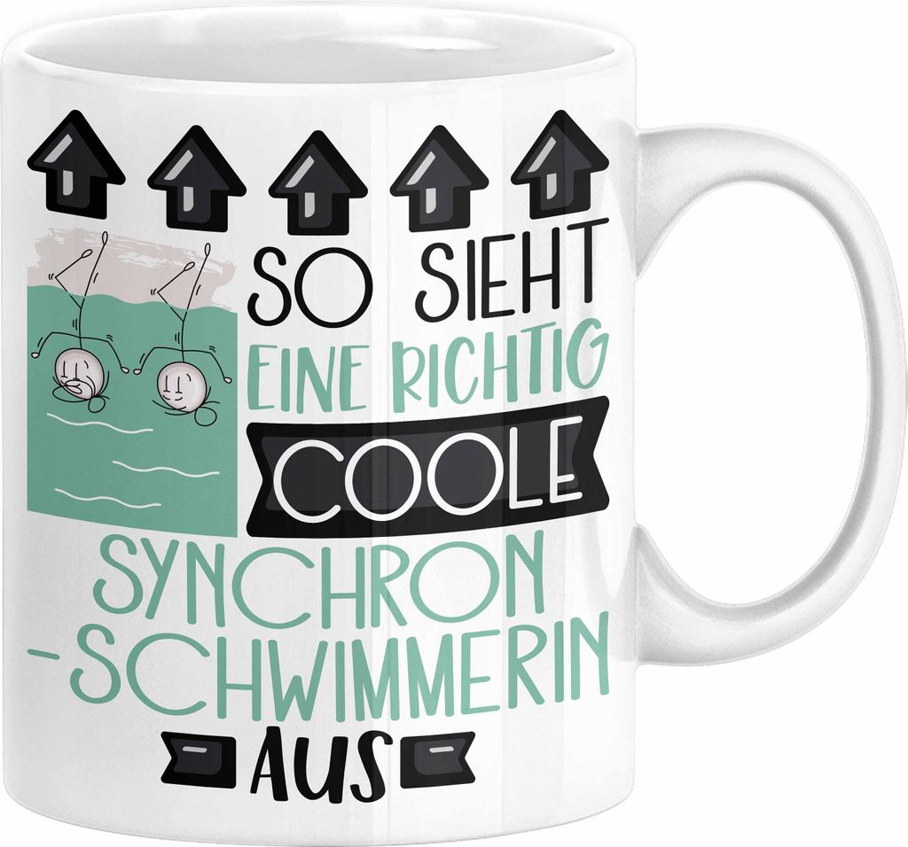 Synchronschwimmerin Geschenk Tasse Geschenkidee für Synchronschwimmerin Geburtstag Weihnachten Spruch So Sieht Eine Richtig Coole Synchronschwimme...