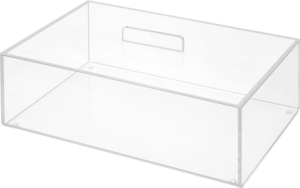 Acrylglas Aufbewahrungsbox mit Deckel 300x200mm Höhe 100mm / durchsichtig / trasnparent / Zeigis / 30cm x 20cm / 5 L Füllvolumen / hochwertige Sa...