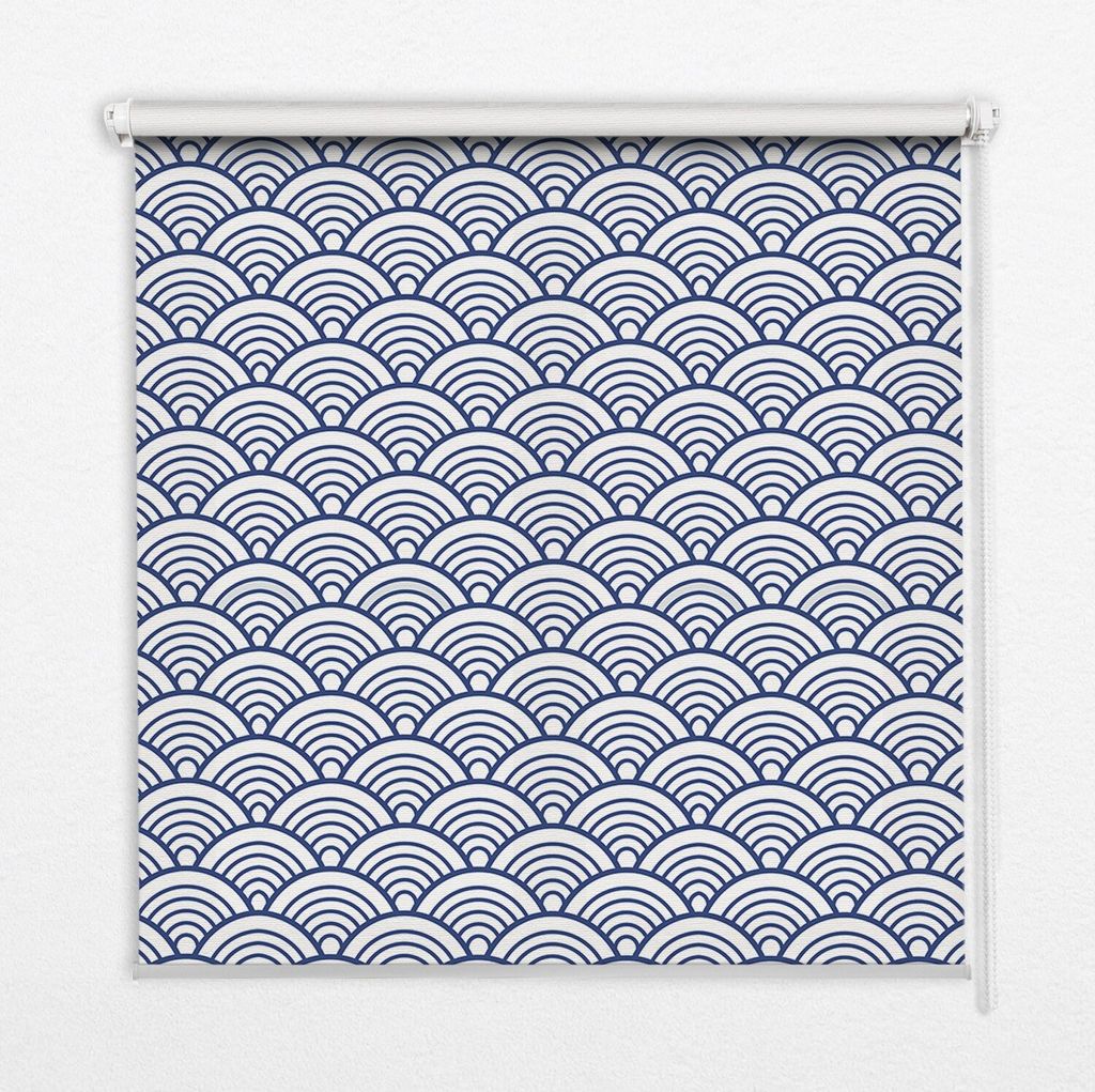 Seitenzug-Rollo Fensterrollo Jalousie - Lichtdurchlässig Springrollos - 100x100 cm - Halbkreise