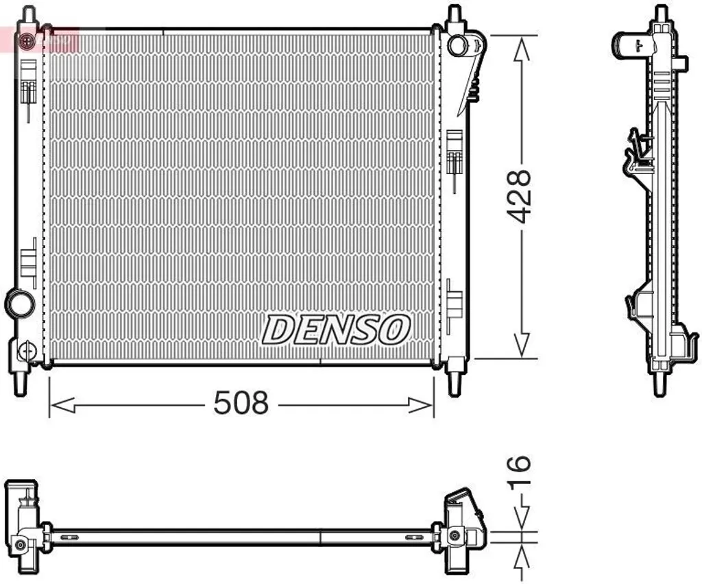 Radiateur DENSO DRM46075 Haute Résistance pour Nissan Juke F15 OE 214103ZU0A