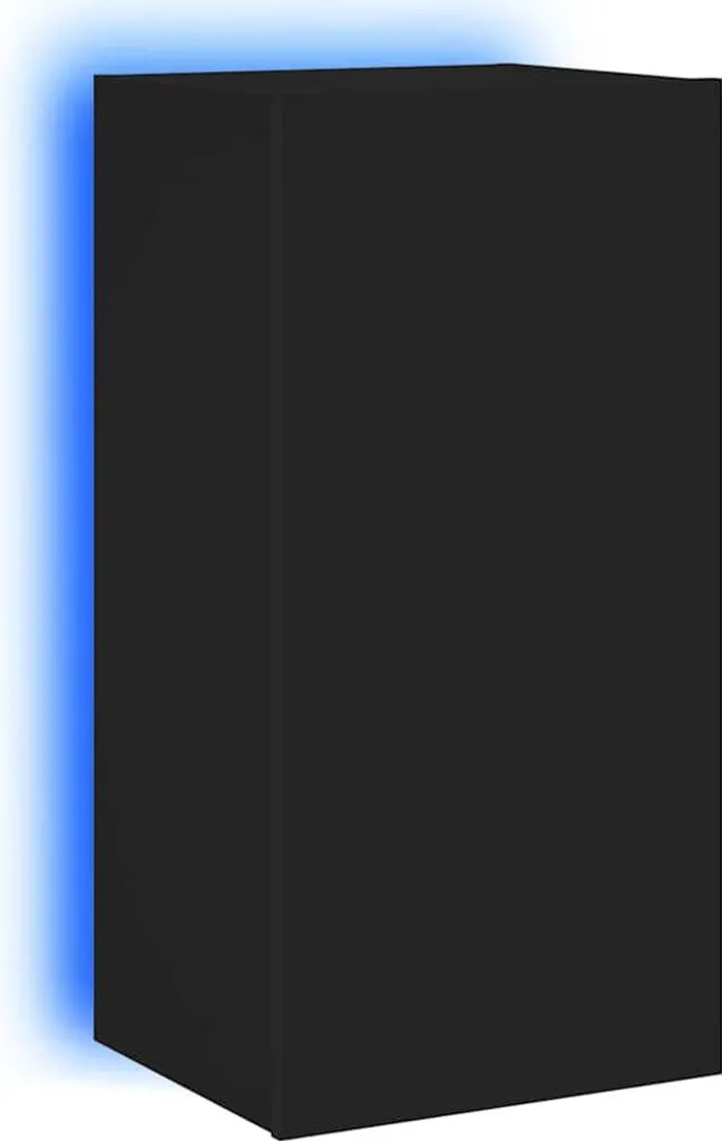 Pensile Multimediale Nero con LED 80cm | Mobile TV Salva-Spazio