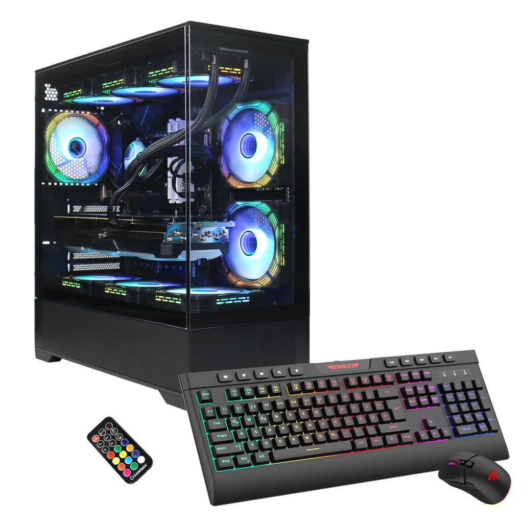 GAMEMAX Gaming-PC Vista AB 7457 Ryzen 7 9800X3D Wasserkühlung 32GB DDR5 RAM 1TB SSD RTX 5070Ti Windows 11