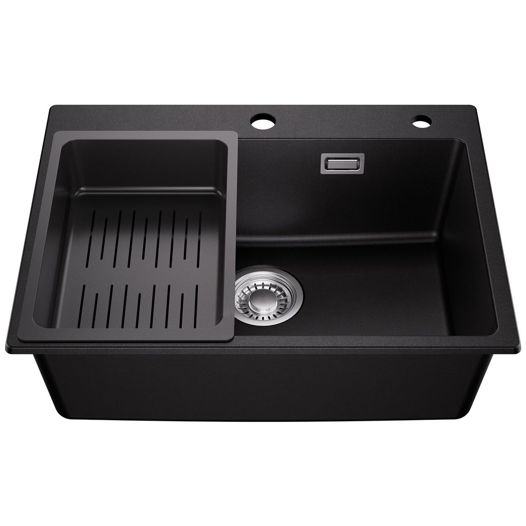 CECIPA Granitspüle 60x45 cm Schwarz Küchenspüle Granit Produktbild 