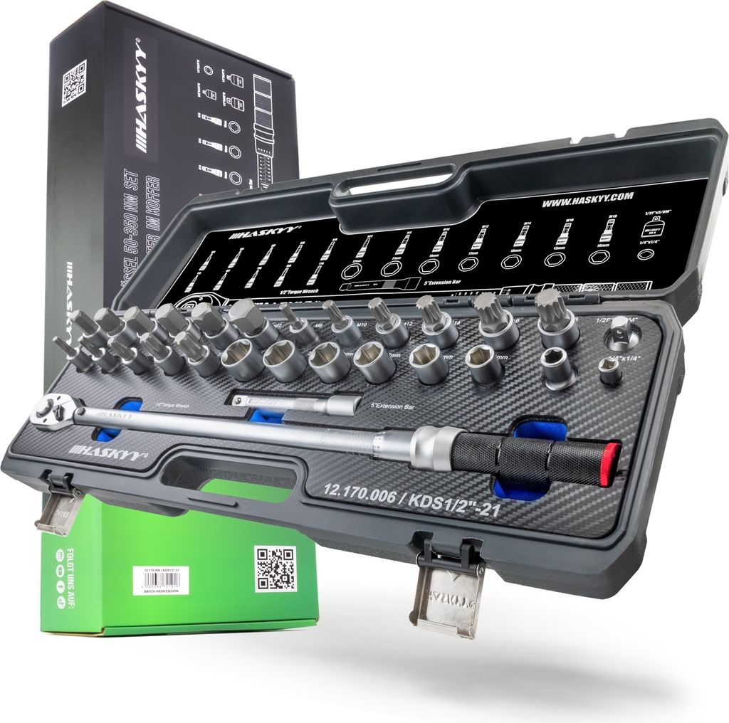 1/2" Drehmomentschlüssel 50-350Nm Set mit Produktbild 