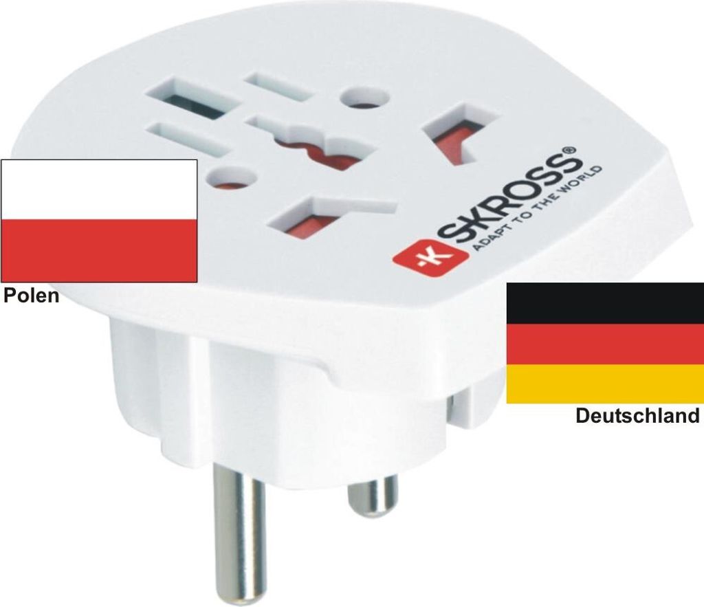 Reiseadapter Deutschland auf Polen - Skross 1.500211 Reisestecker