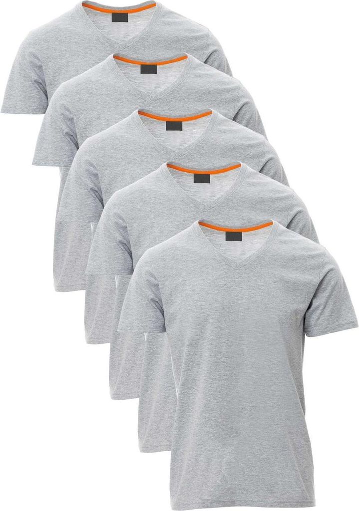 Mivaro Herren T-Shirt 5er Pack V-Ausschnitt - V-Neck Shirt aus 100% Baumwolle, Regular Fit, Basic Kurzarm, bis 5XL