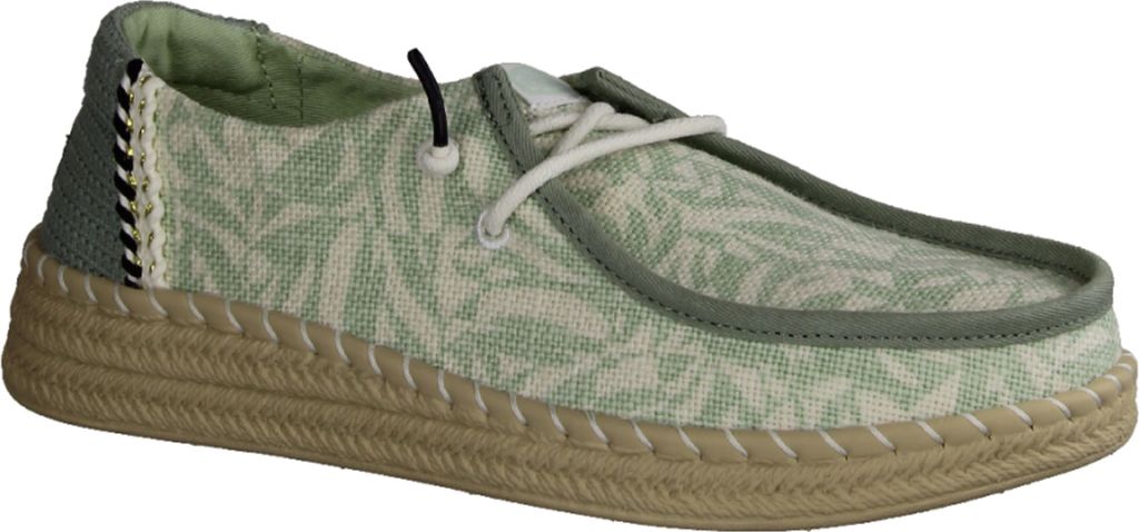 HEYDUDE Wendy Espadrille Retro Palm Damen Halbschuhe Celadon Green/White Größe 42