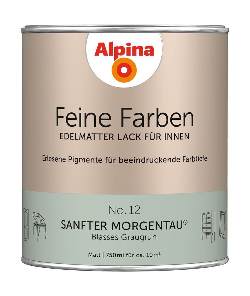 Alpina Feine Farben Lack, Sanfter Morgentau, 750ml, 984096 Produktbild 