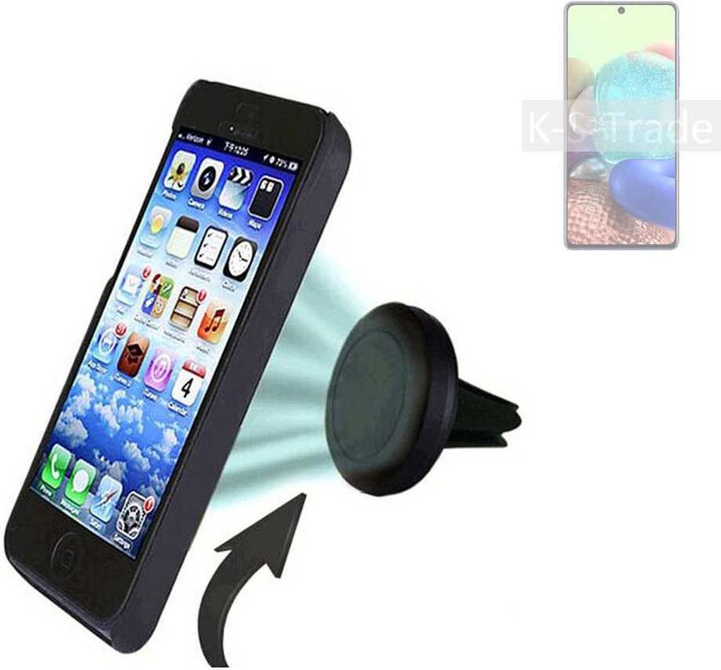 K-S-Trade Kompatibel mit Oppo A72 5G Auto Handy Halterung KFZ Halter Lüftungsgitterhalterung Air Vent mount Smartphone Halter