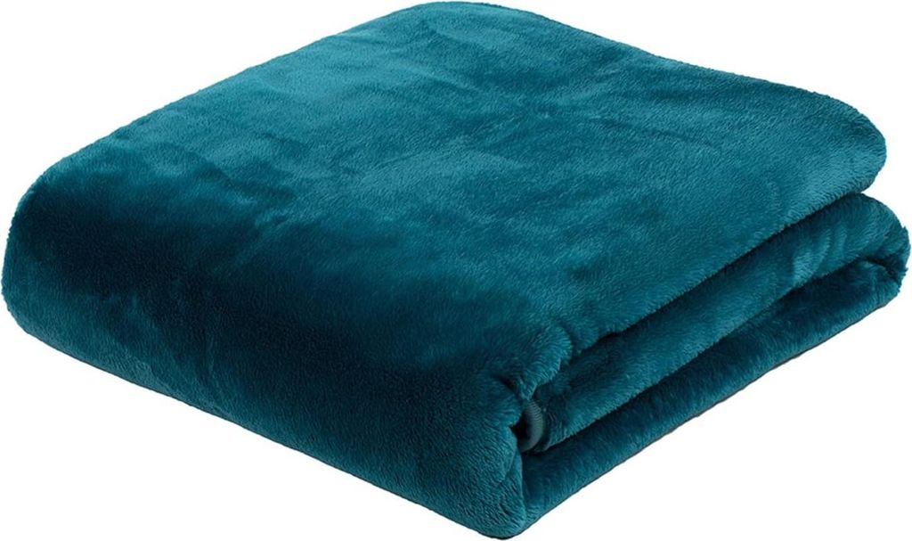 Gözze - Premium Cashmere-Feeling Wohn- und Kuscheldecke, 500 g/m², 180 x 220 cm Petrol